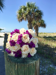 White and Purple Bouquet Flower Power, Florist Davenport FL